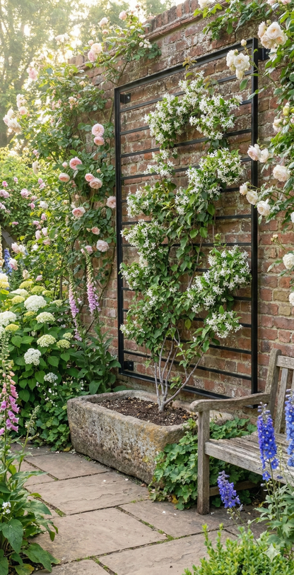 Horizontal Bar Wall Mounted Trellis