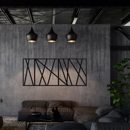 black modern indoor metal wall art