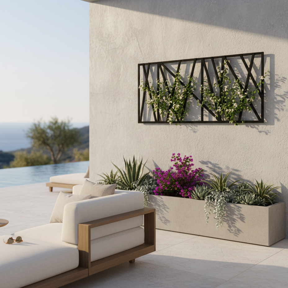 Solid Steel Modern Vertical Garden Trellis