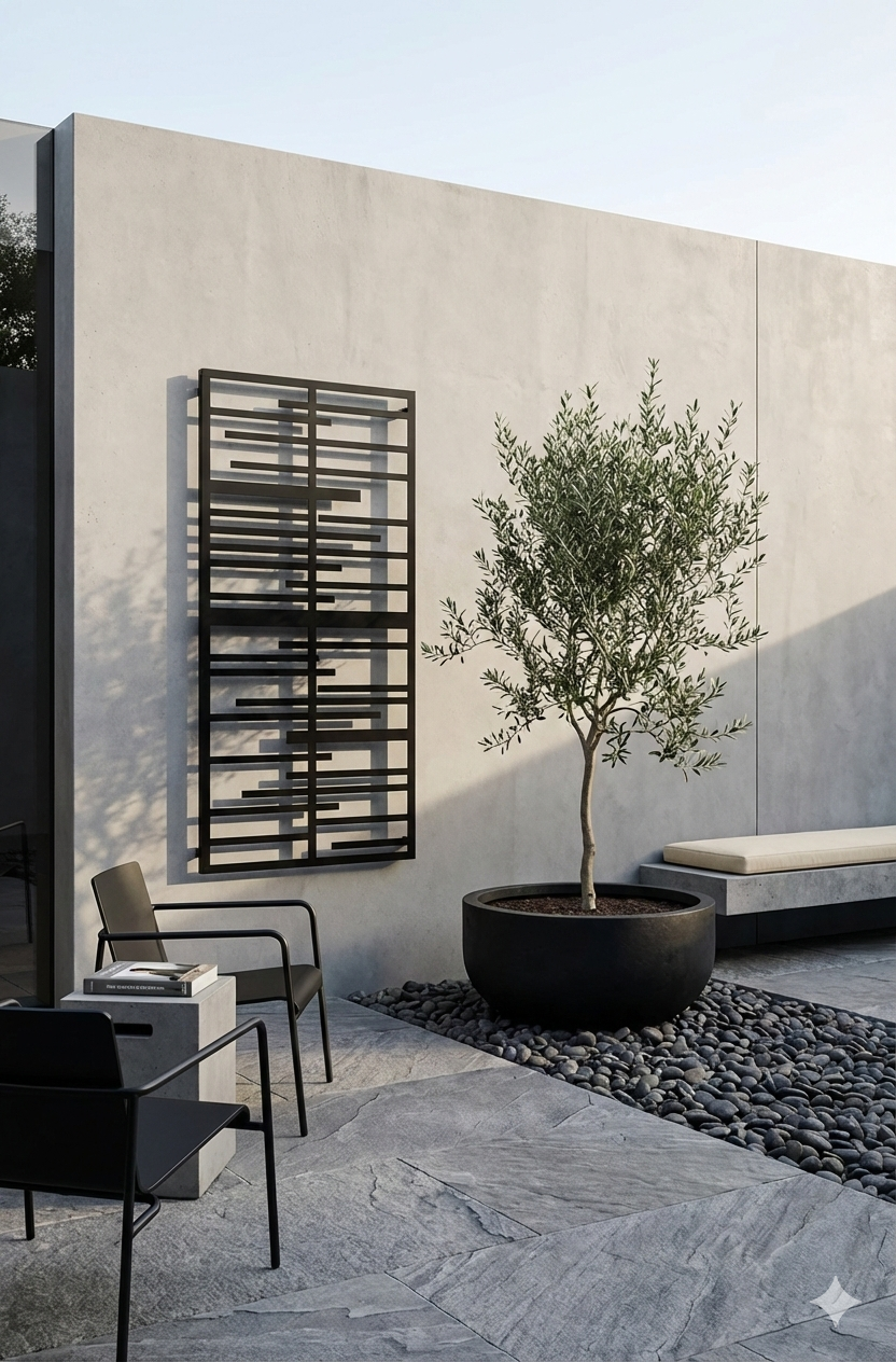 Abstract Latch On Plant Trellis Wall Mounted