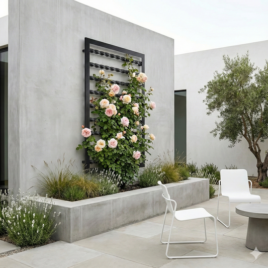 Modern Industrial Horizontal Wall Trellis