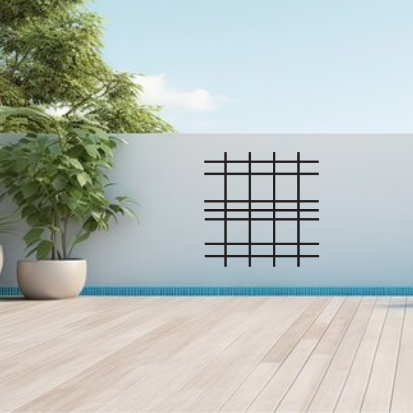 modern square grid wall mounted trellis