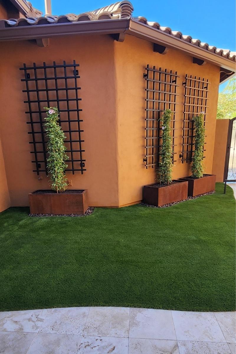 artificial outdoor trellis plants Modern Square Tube Grid Trellis, Wall Mounted Trellis Outdoor Garden Decor, Hardscape Trellis, 3x3