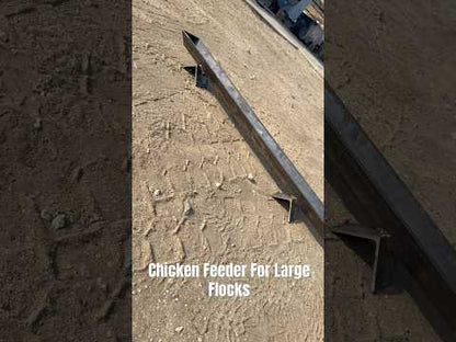 long solid metal chicken feeder