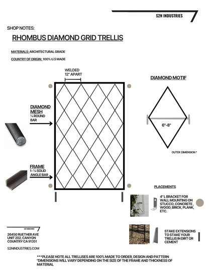 Heavy Gauge Rhombus Stand Alone Trellis