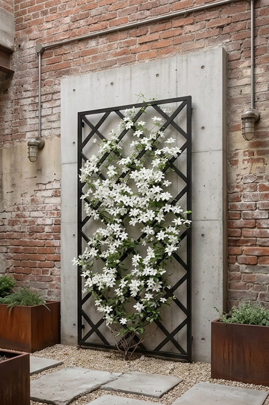 Solid Metal Bold Diamond Trellis Wall Mounted