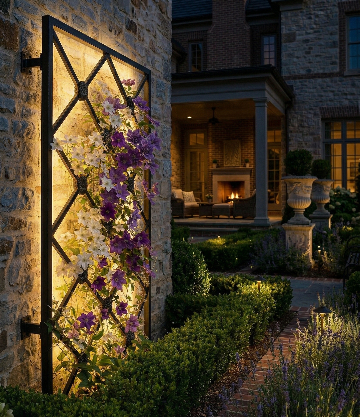 Parisian Rosette Diamond Freestanding Trellis