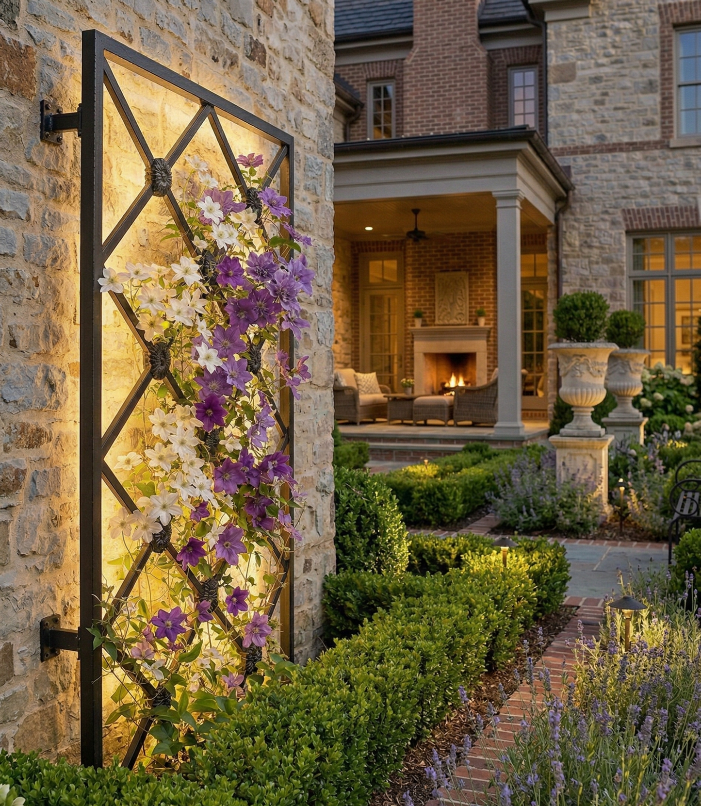 Parisian Rosette Diamond Freestanding Trellis