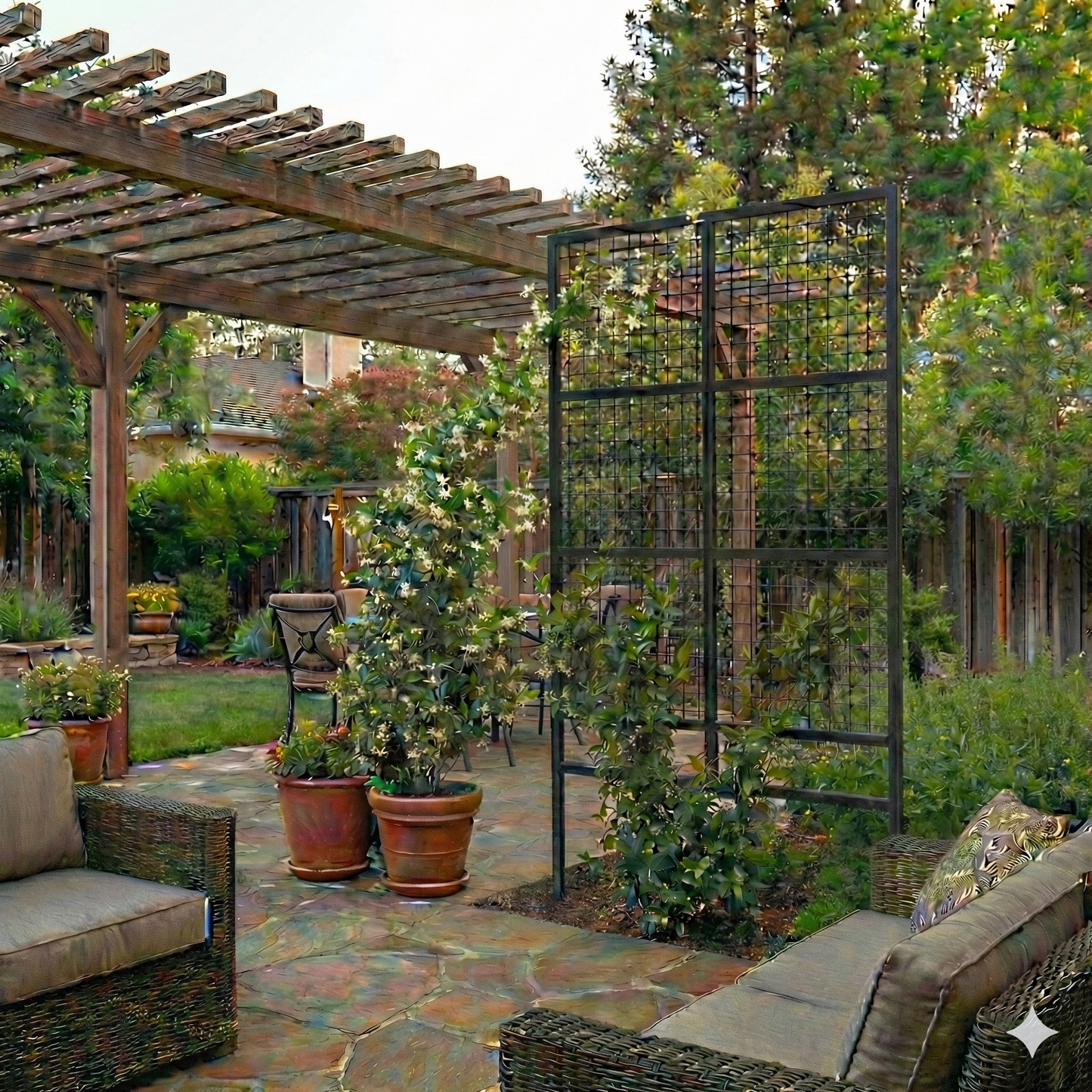 Double Framed Square Grid Stand Alone Trellis