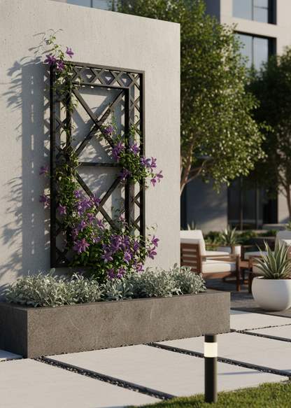 X Motif Double Frame Wall Mounted Trellis