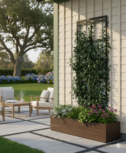 Mission Style Square Grid Stand Alone Trellis