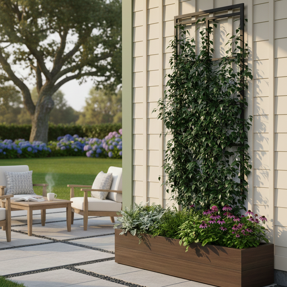 Mission Style Square Grid Stand Alone Trellis